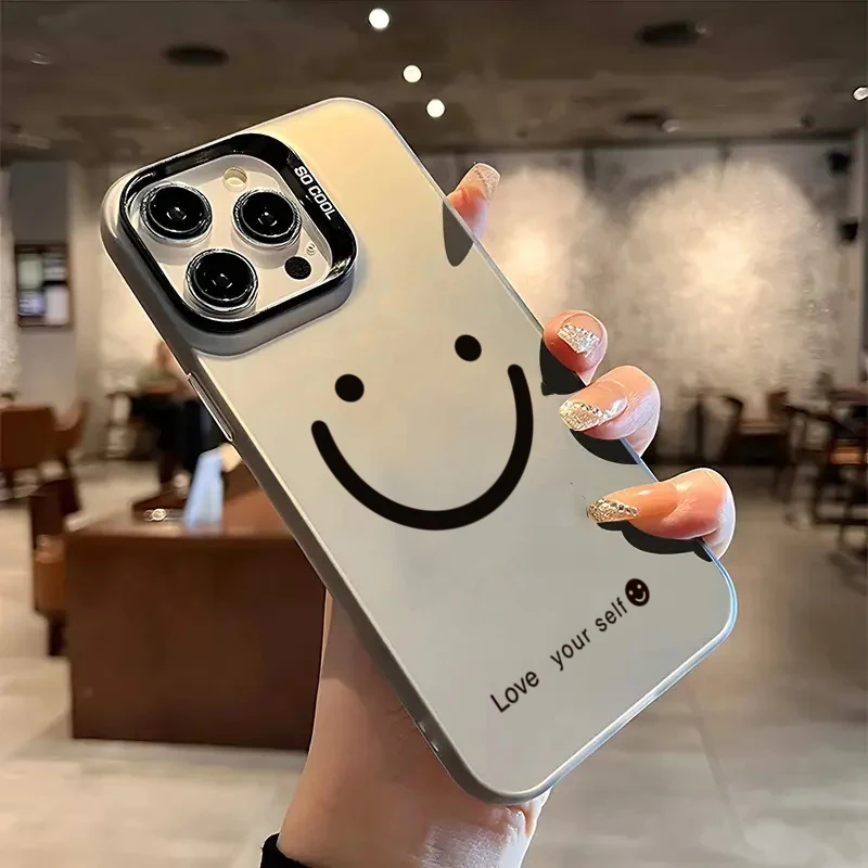 Smile Cheeks Electroplate Silver Phone Case Cover