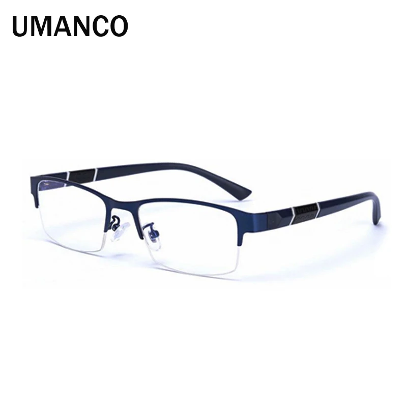 Fashion Business Men's Nearsight Glasses Anti Blue Light Half-frame Alloy Rectangle Male Myopia Glasses Prescription Eyewear -1