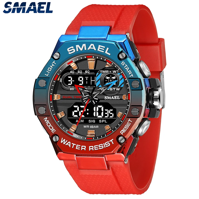 humpbuck digital 2 time mens watches fashion led men digital wristwatch count down alarm hour for mens hombre SMAEL Sport Watch for Man Dual Time Watch for Men Led Light Watch Alarm 8066 Fashion Sport Watches Military S Shiock Wristwatch