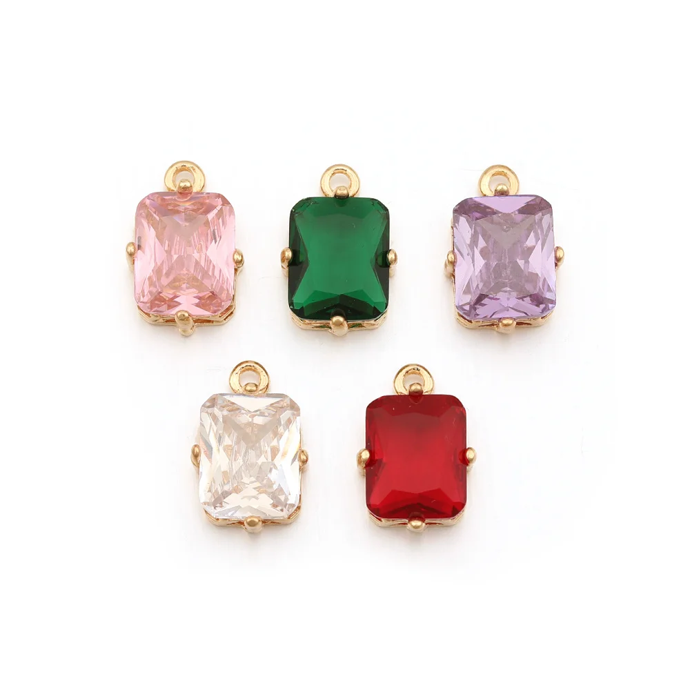 Cordial Design 9*14MM 50Pcs Rhinestone Pendant/Jewelry Findings & Components/Rectangle Shape/Hand Made/DIY Making/CZ Charms - cordial