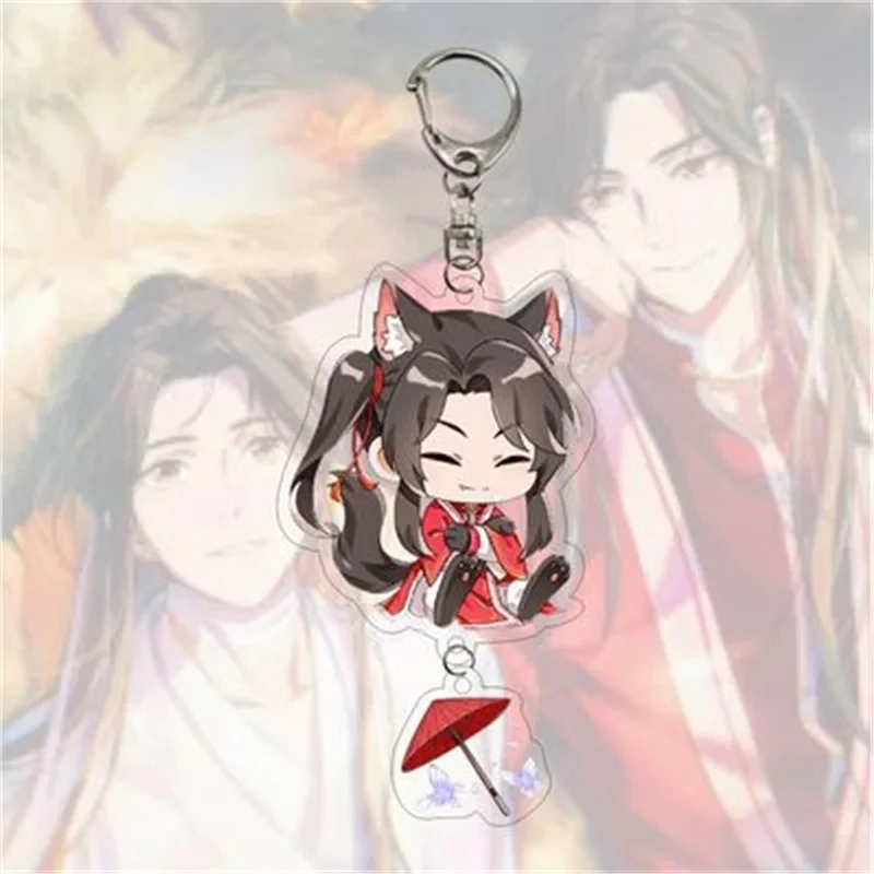 Anime Tian Guan Ci Fu Keychain Man Heaven Officials Blessing Key Chain Women Pendant Key Ring Jewelrylection Desk Display Orname