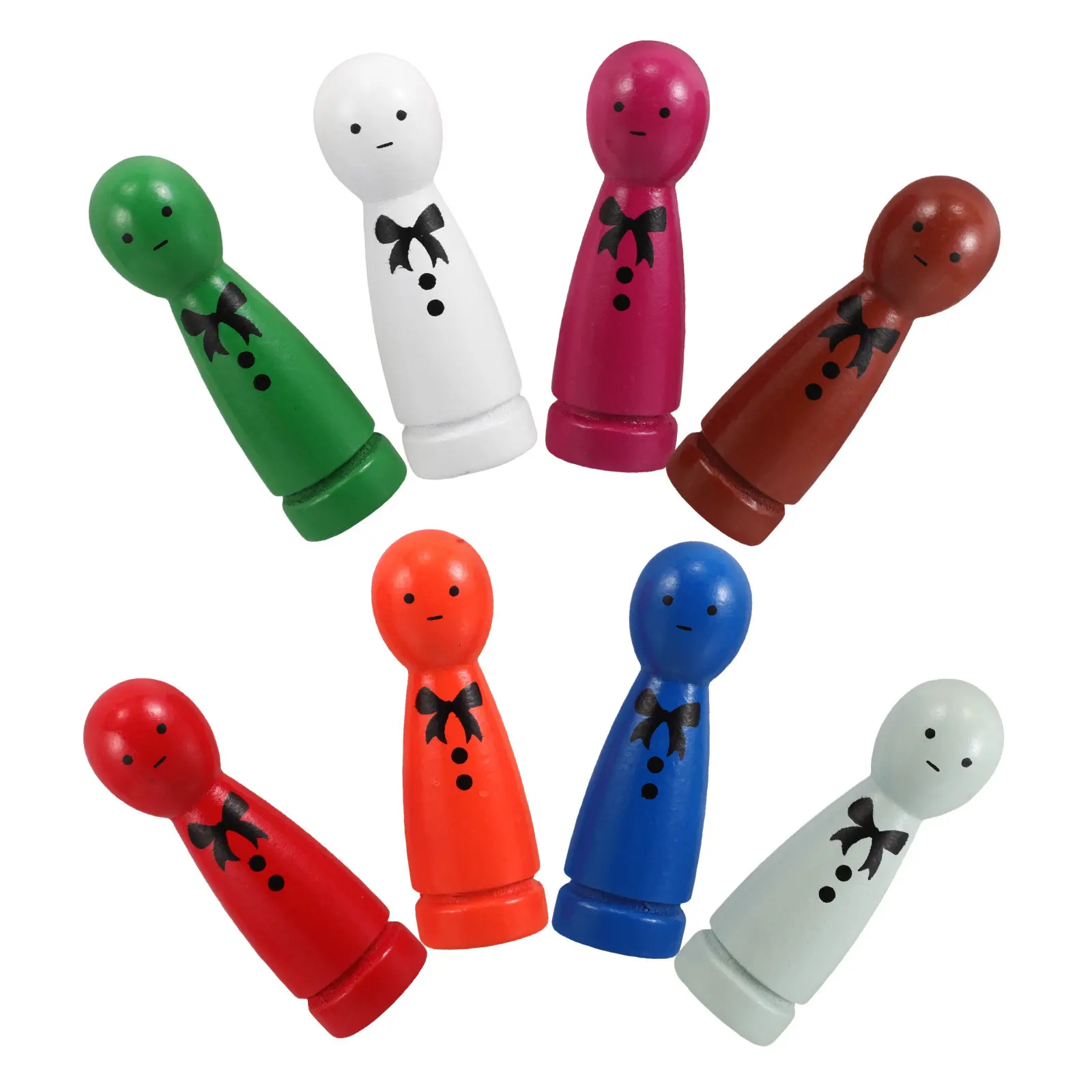 8Pcs 어린이 교육용 나무 못은 다채로운 Bowknot 디자인으로 인쇄되어 집..