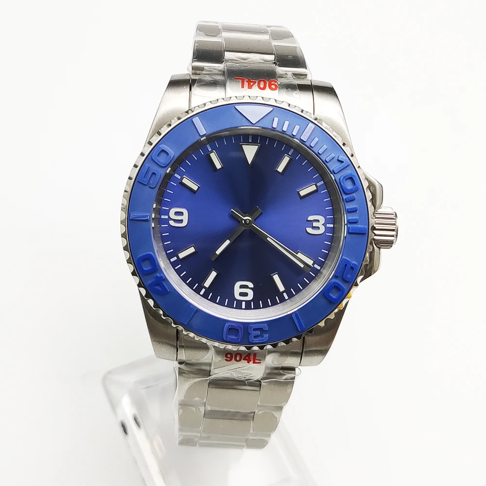 

Часы мужские механические 40 мм с автоподзаводом, из нержавеющей стали, сапфировым стеклом и керамической рамкой, Miyota Caliber 8215