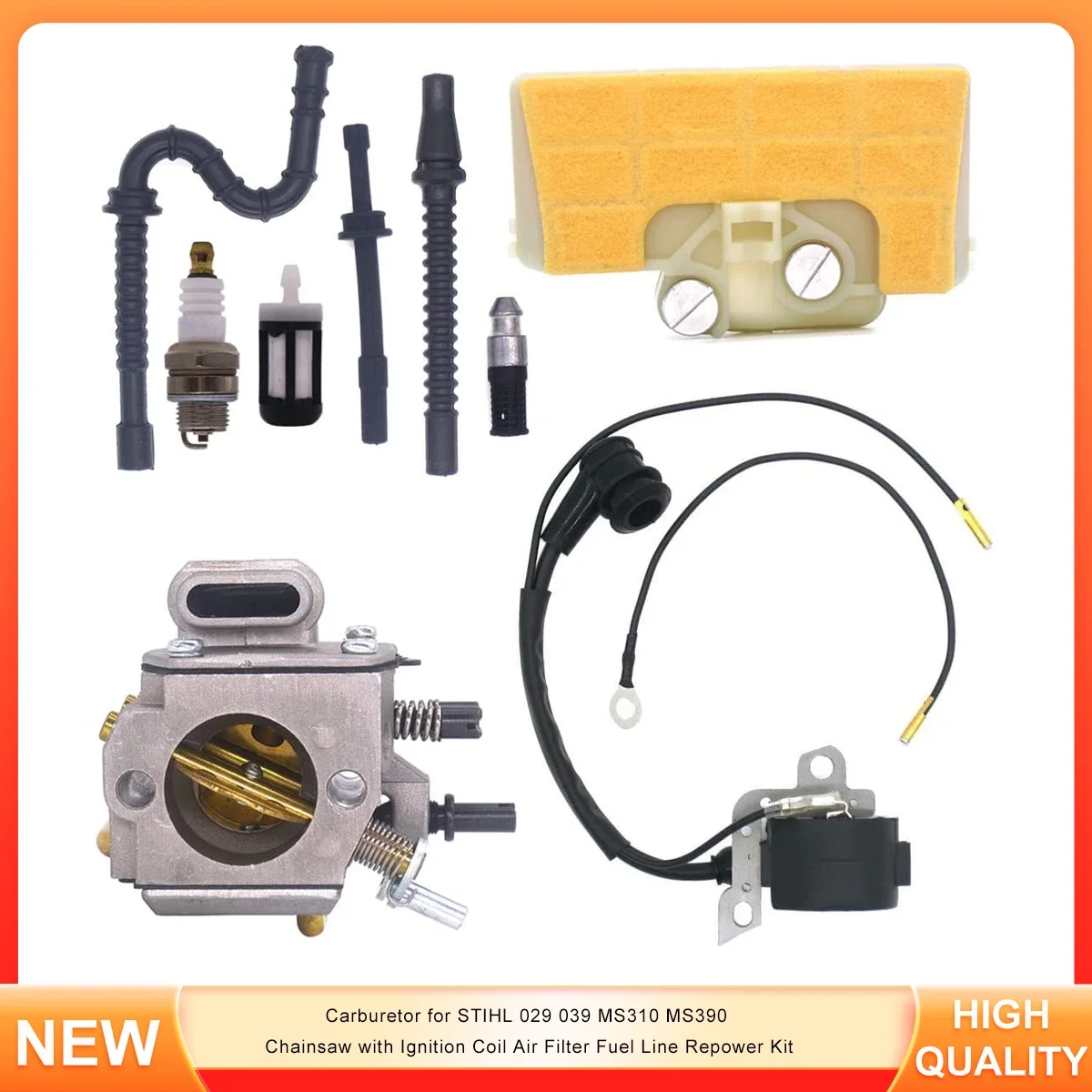 

Карбюратор для бензопилы STIHL 029 039 MS310 MS390 с катушкой зажигания, воздушный фильтр, комплект топливной линии Repower