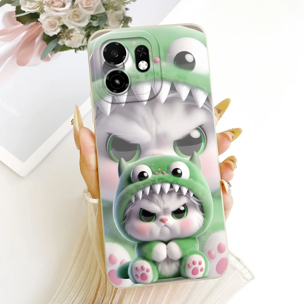 Silicone Cute Cartoon Luxury Flowers Painted Case Cover