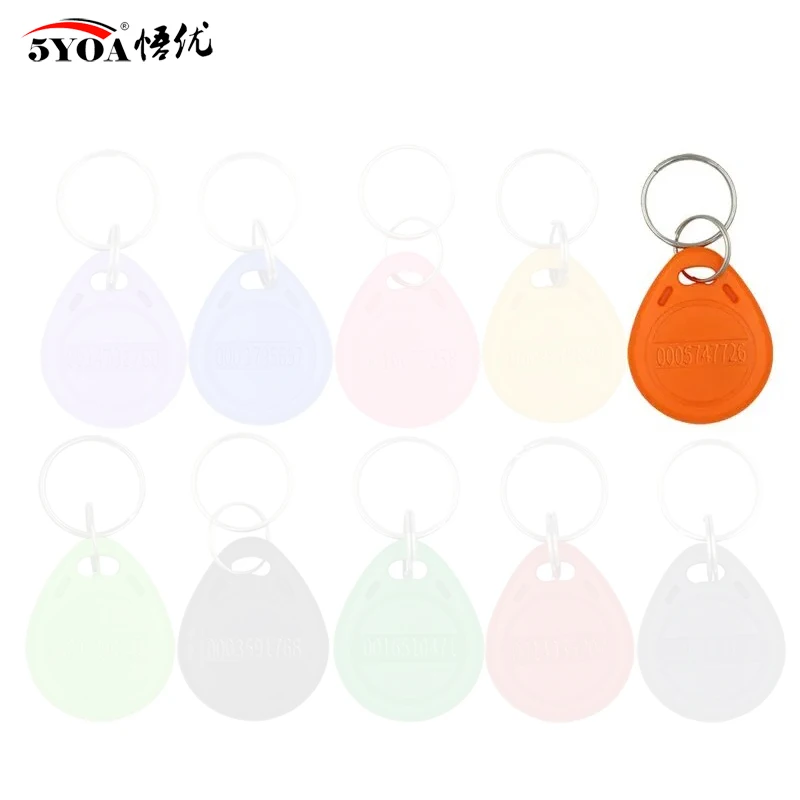 100pcs Color RFID 125KHz Proximity Keyfobs for Access Control & Time Attendance