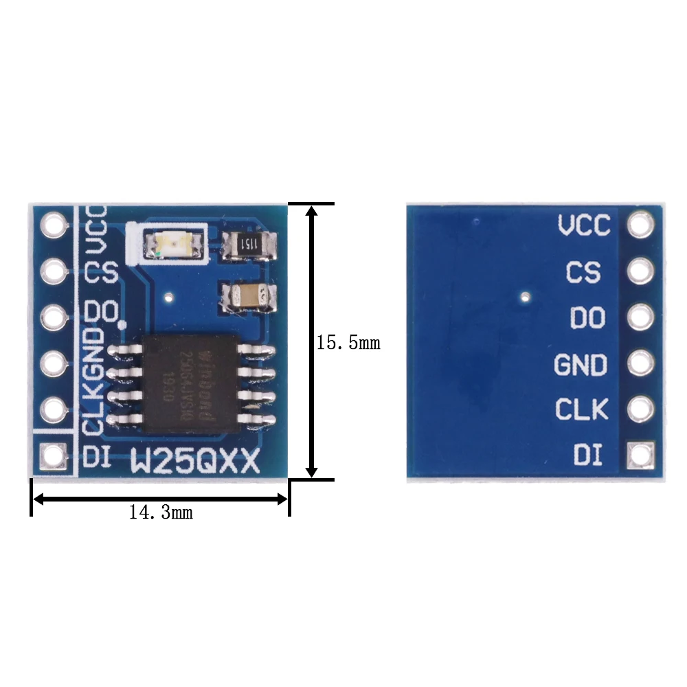 Фото W25Q32 32Mbit / W25Q64 64Mbit / W25Q128 128Mbit 8MByte FLASH NorFlash модуль хранения SPI интерфейс BV FV модуль для STM32 №5