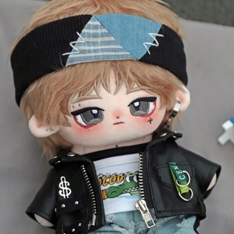 20cm baby clothes set, cotton baby clothes, leather clothes, torn pants, and headband item 6