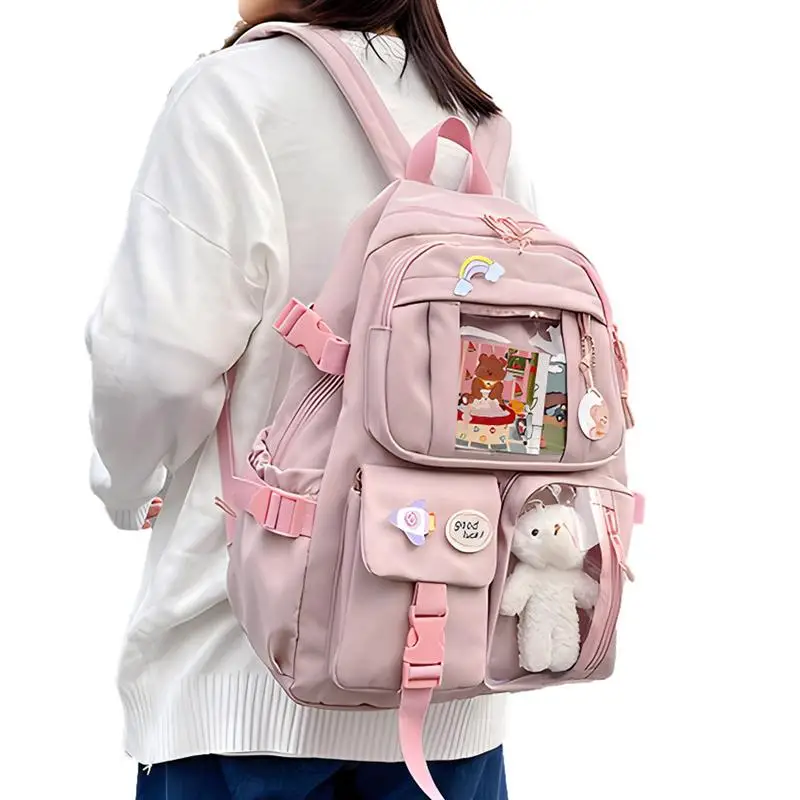 

Kawaii Backpack Kawaii Backpack With Kawaii Pin Large Capacity Kawaii Bag With Kawaii Pin And Cute Accessories