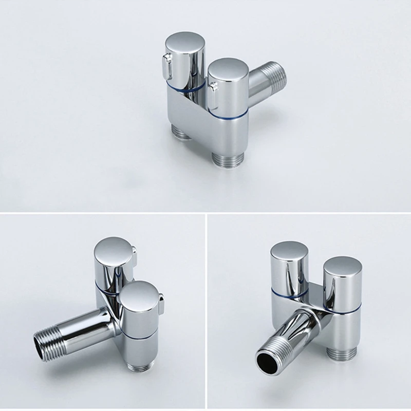 Mini Multi-Function Faucet Brass 1 Into 2 Out Dual Control Washing Machine Chrome Tap For Washing Machine And Toilet 2