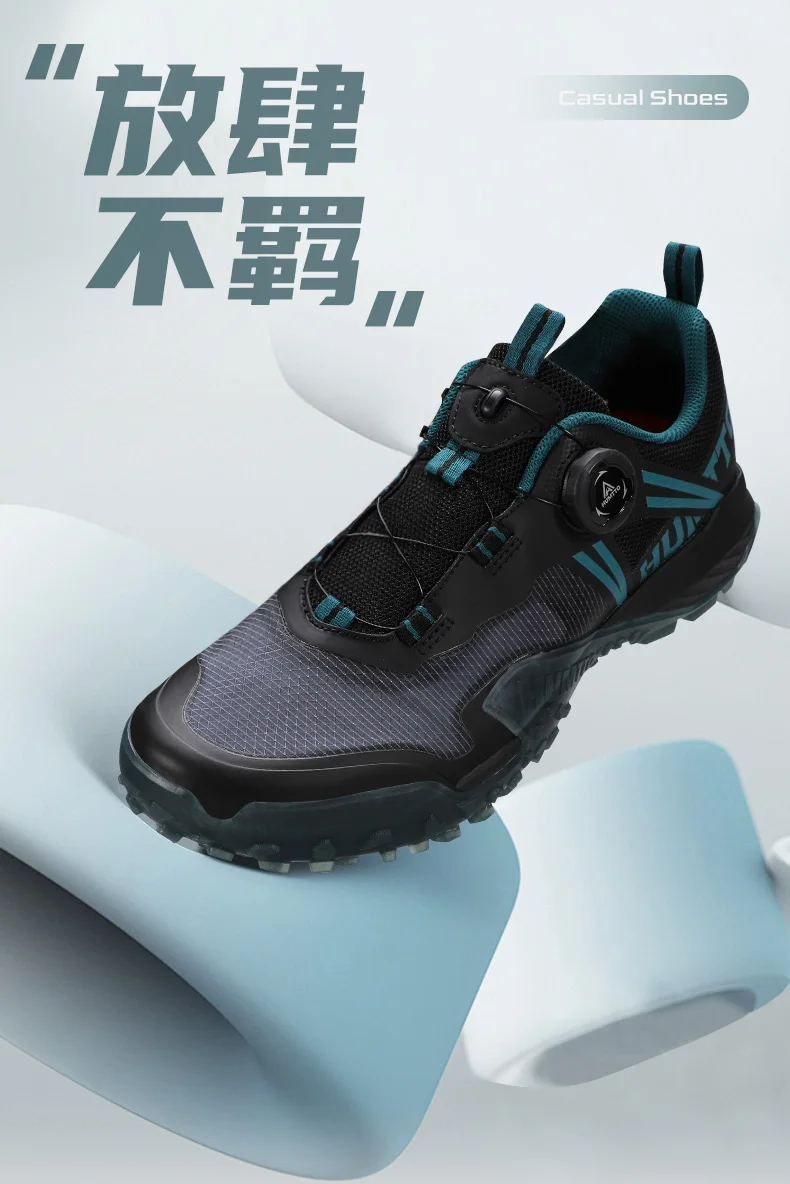 Description Picture 4 of itemhumtto Outdoor men's hiking shoes Spring Autumn shock absorption sports sneakers black off-road trekking shoes casual ankle boot