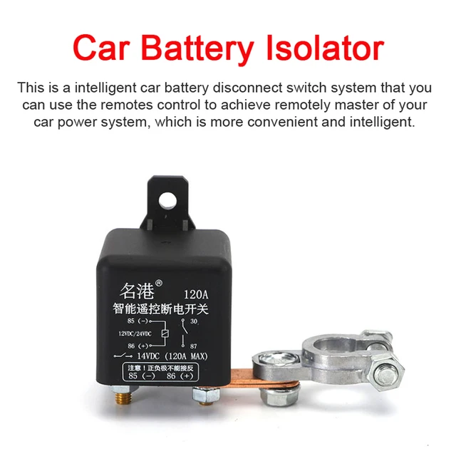 12V 200A Auto Universal Battery Switch Relay Integrated Wireless Control  Car Battery Disconnect Cut Off Isolator Master Switch