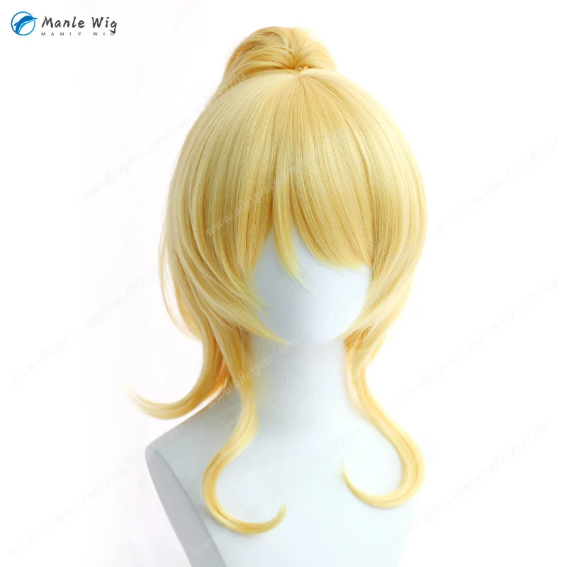 Anime Ellie Cosplay Perücke Goldene Perücke Mit Ponytail Eli Ayase Cos Hitzebeständige Synthetikhaarperücke + Perückenkappe 3