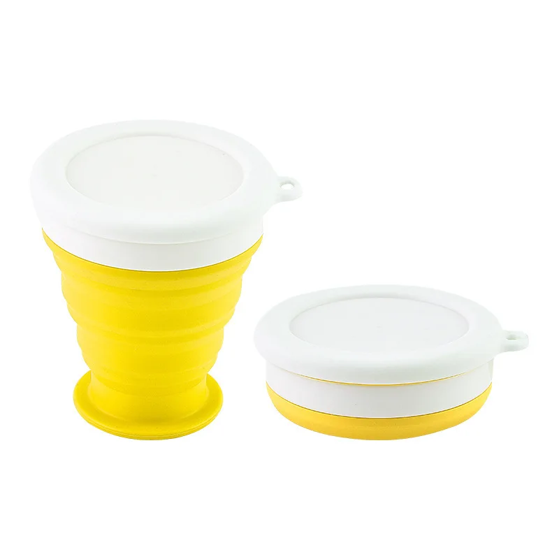 Collapsible Silicone Travel Mug with Lid - Heat Resistant and Portable