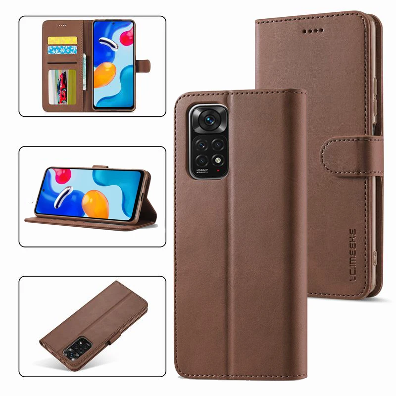 

Флип-чехол для Poco M6 Pro X5 X3 NFC, роскошный Магнитный кожаный бумажник с кнопкой, противоударный чехол для телефона Xiaomi Poco X3 X5 M6 Pro