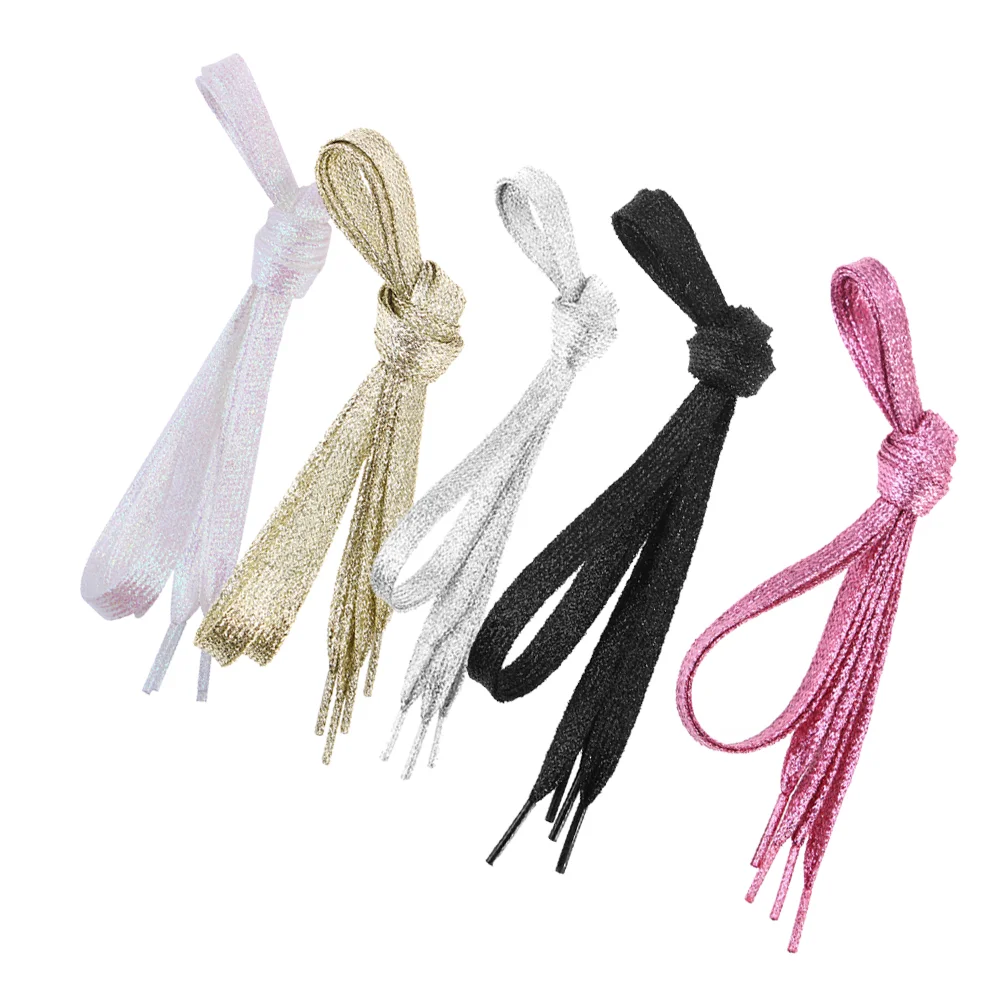 

5PCS Colored Shoelaces Rainbow Pearlescent Shoelaces Strings for Sneakers Shoes Skates Craft Shoe Accessories