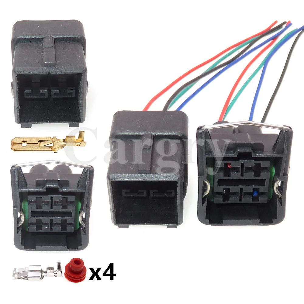 1 Set 4P Auto Starter High Power Male Plug Female Connector 357941165 Car Large Current Wire Harness Socket 1 set 4 pin auto wire cable harness connector 7282 7040 10 female socket male plug for toyota rear oxygen sensor 7283 7040 10