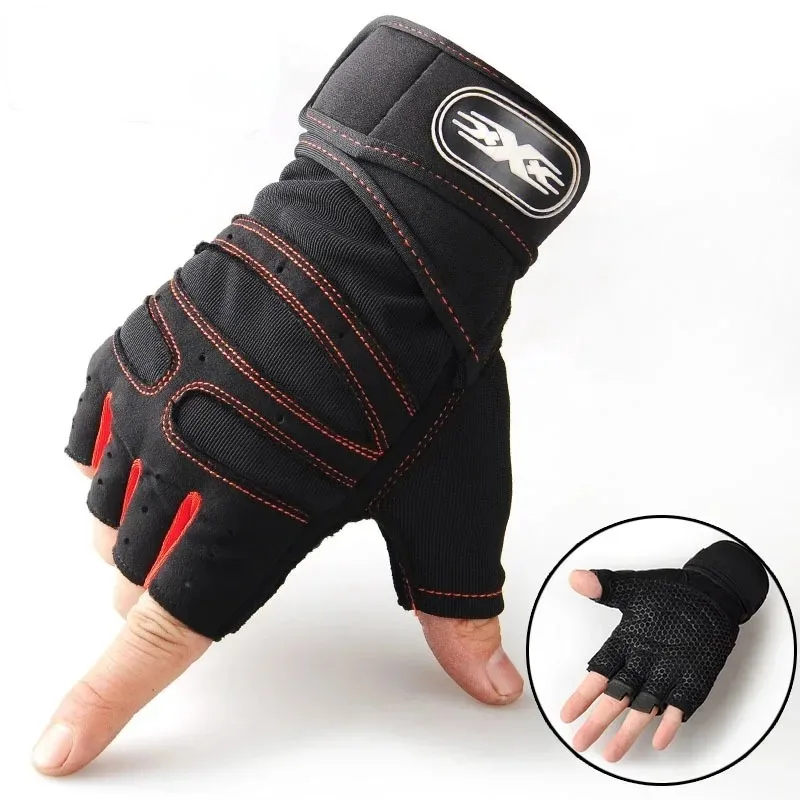 Enhanced Performance Half Finger Workout Gloves with Wrist Support for Sport & Fitness Activities