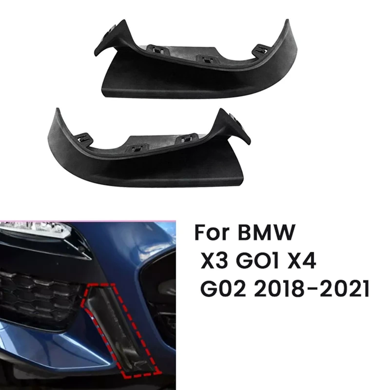 1Pair Front Bumper Outer Bracket For BMW X3 X4 G01 G02-51118070393/51118070394 Side Grille Molding Trim Cover
