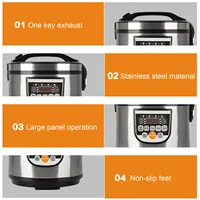 Cuiseur à riz numérique 5L, multicuiseur 700W avec écran LED et pot antiadhésif, fonction maintien au chaud, cuiseur vapeur pour repas en famille 4