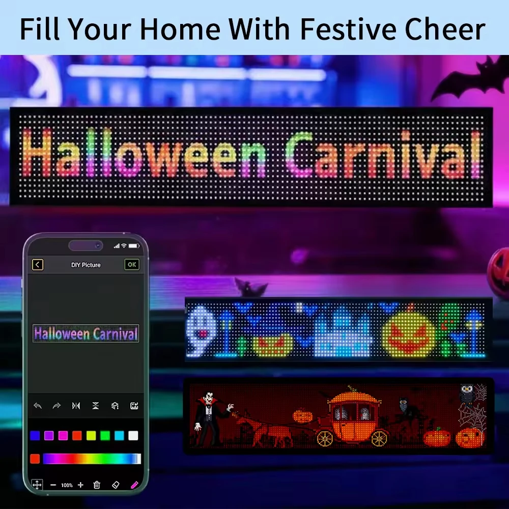 Bluetooth LED Matrix Pixel Panel Truck Eye Night Light APP Controlled DIY Programmable Flexible for Car Hotel Bar Store Image 5