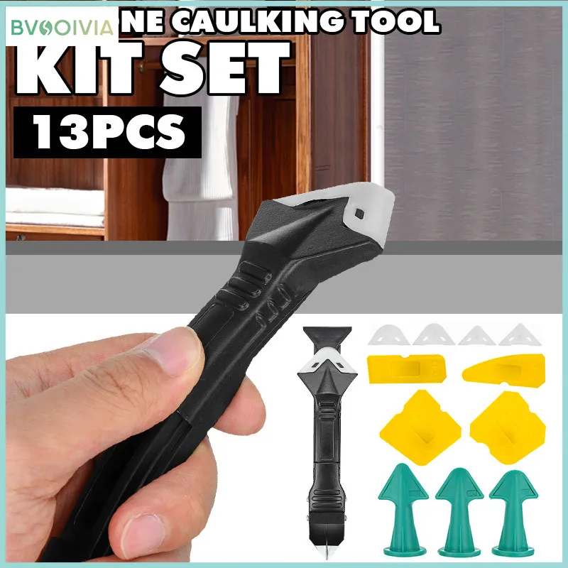 

13pc/Set Silicone Remover Sealant Smooth Scraper Caulk Finisher Grout Kit Tools Floor Mould Removal Hand Tools Set Accessories