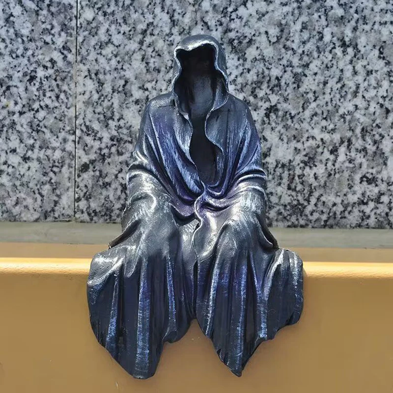 

2023 новая статуя Reaping Solace The Reaper Сидящая Готическая настольная Смола черные скульптуры для украшения дома