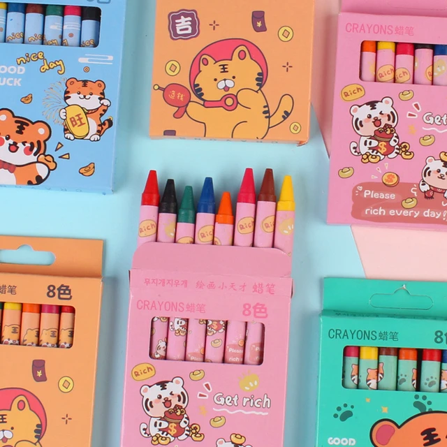 8/12 Color Set Cute Non-Toxic Wax Crayon Child Kawaii Pastels Graffiti Pen  Kids Student Painting Drawing Art Supplies Stationery - AliExpress