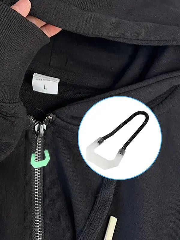 10Pc Luminous Zipper Pull Rope Glow In The Dark Zipper Head Anti-lost Backpack Clothes Jackets Slider DIY Repair Kit Sewing Tool zipper puller