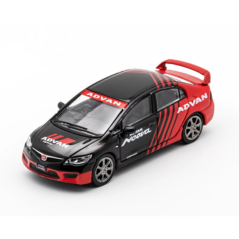 DCT 1/64 Civic Type R FD2 Model Sports Car Vintage Cars JDM Vehicle Diecast Car Collection Toy Station Vehicle 