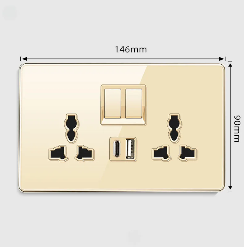 UK USB socket switch decorative wall panel