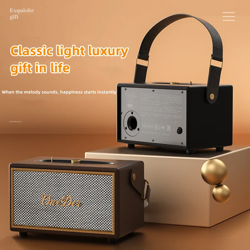 

Oneder D6 40W High-Power Wireless Bluetooth Speaker Retro Portable Classic Style Nostalgic Wooden AUX/TF FM Radio Caixa De Som