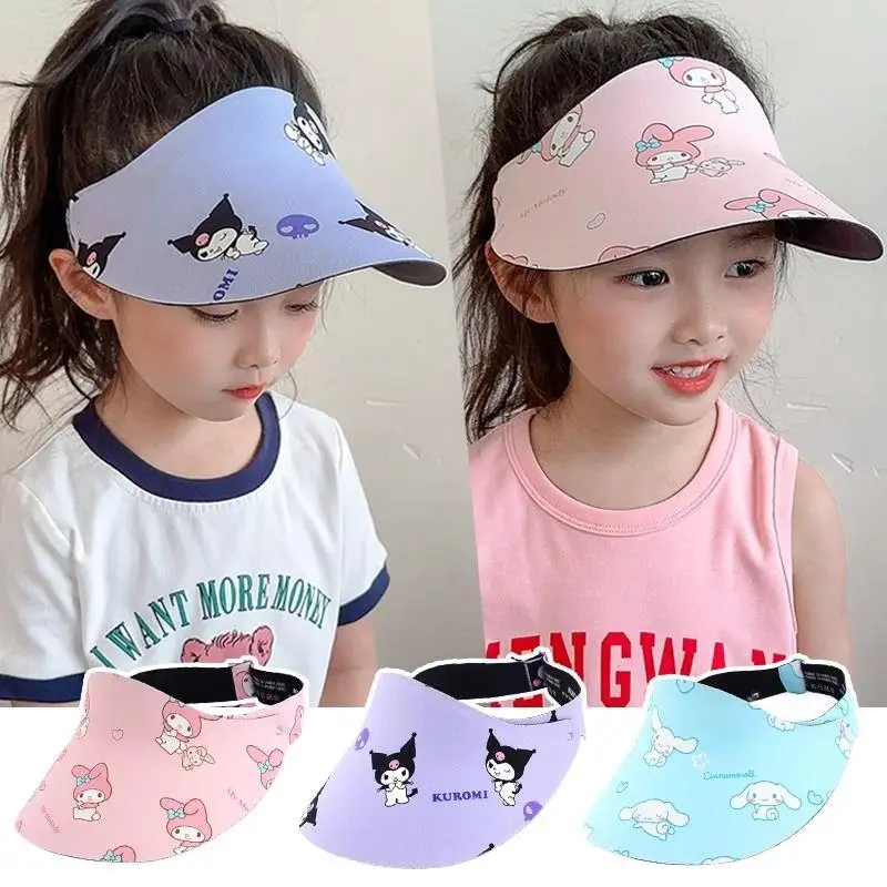 

Sanrio Cinnamoroll My Melody Kuromi Hello Kitty мультяшная милая детская Солнцезащитная шляпа летняя Солнцезащитная шляпа пустая верхняя шляпа