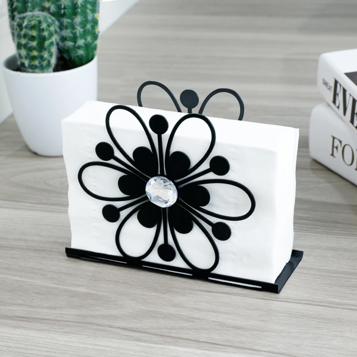 1 Metal Creative Napkin Holder Modern Simple Flower Napkin Holder Suitable for Restaurant Hotel Cafe Vertical Paper Towel Holder 2