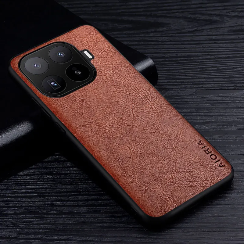 Luxury Leather Case - Premium Business Style Retro Litchi Pattern Back Cover