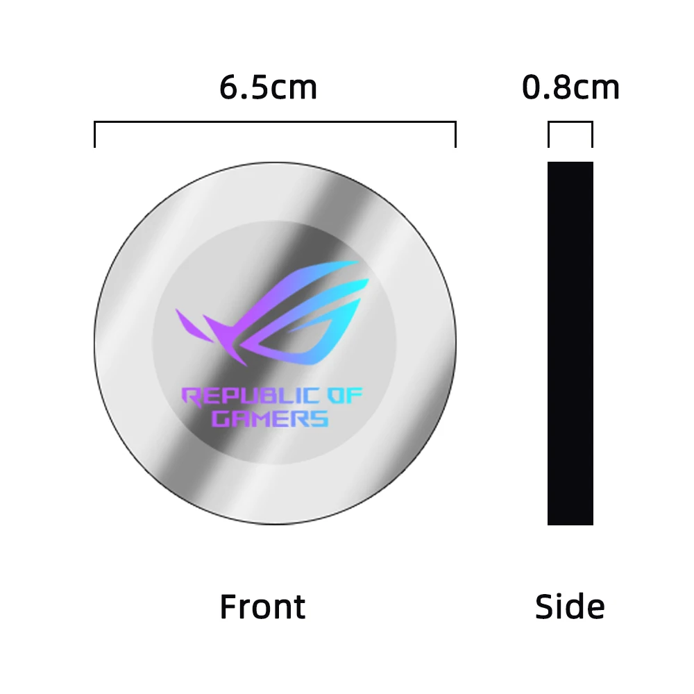 PC Case 6.5cm RGB Figure Bottom PC Case Lighting Mirro Circle panel A-RGB Chassis Panel 5V SYNC AURA Gamers MOD Plate Customizable DIY