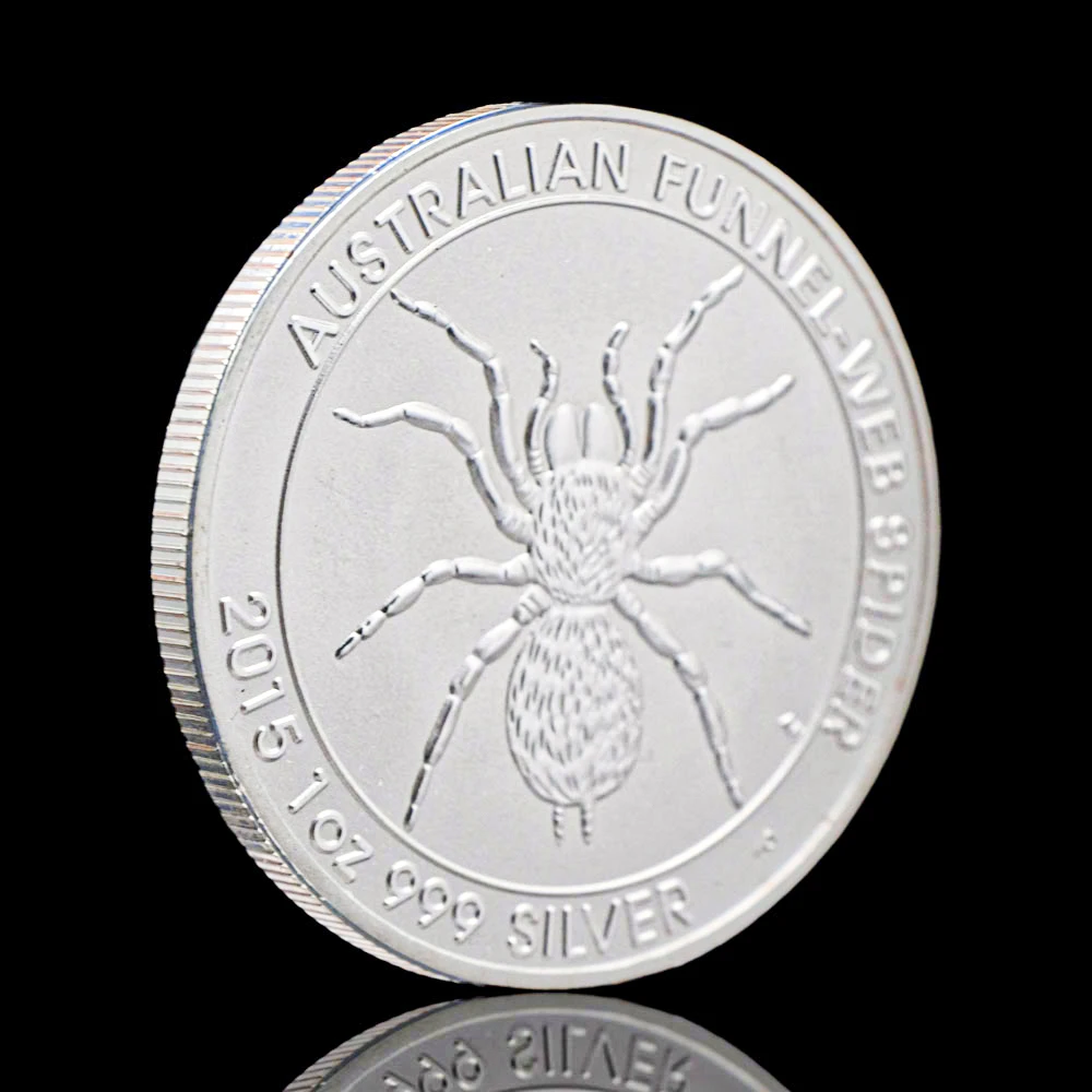 Silver Plated Australian Funnel  Spider 1OZ Elizabeth II Queen