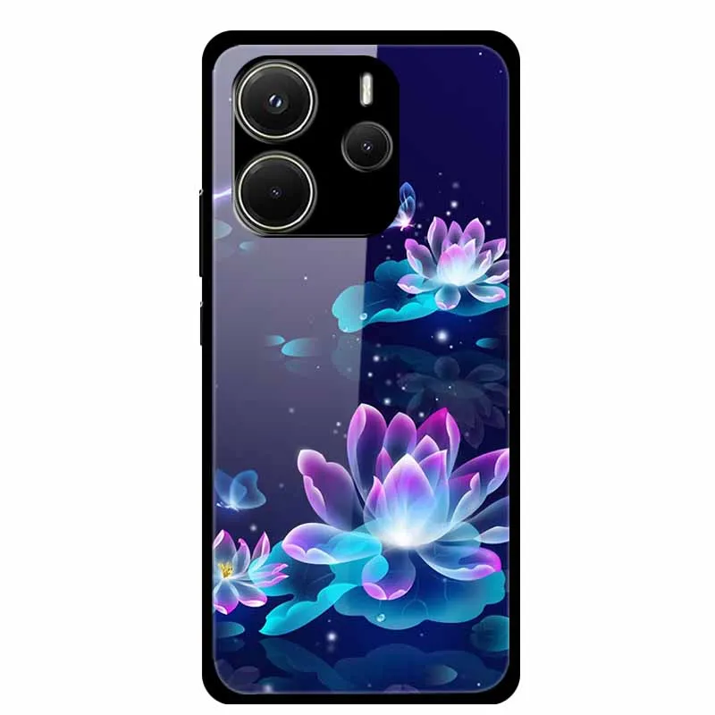 Luxury Tempered Glass Hard Back Phone Case Cover