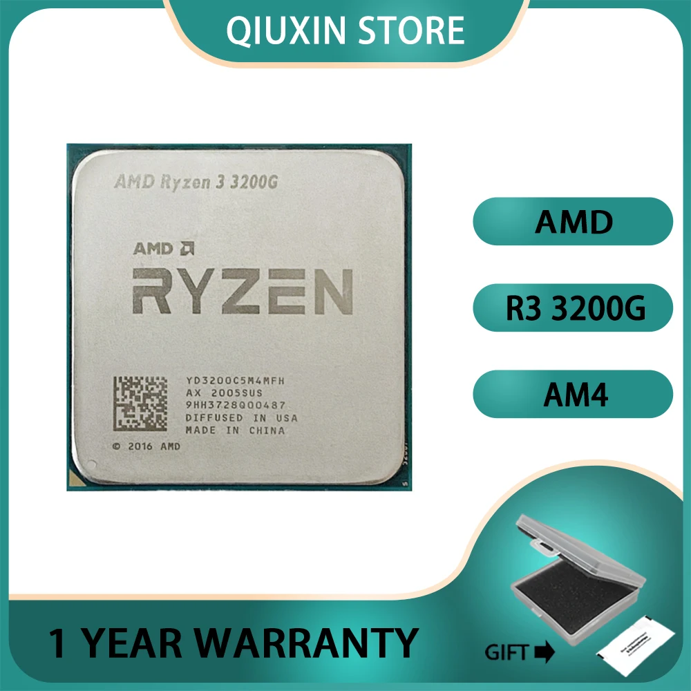 Cpu3 .6 Ghz Quad-Core Quad-Thread 65W Socket Am4,Amd Ryzen 3 3200G R3 3200G Processore L3 = 4M Yd3200C5M4Mfh