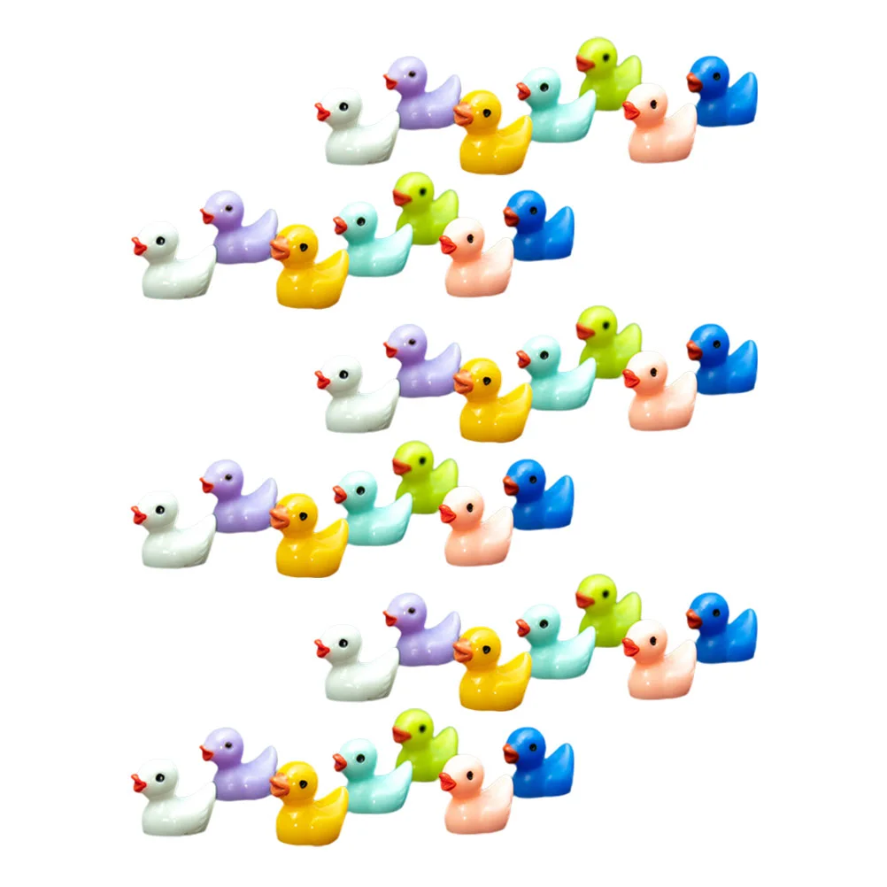 

42 Pcs Figurine for Decoration Car Decorational Duck Jewlery Micro Landscape Garden Miniature Ornament Resin