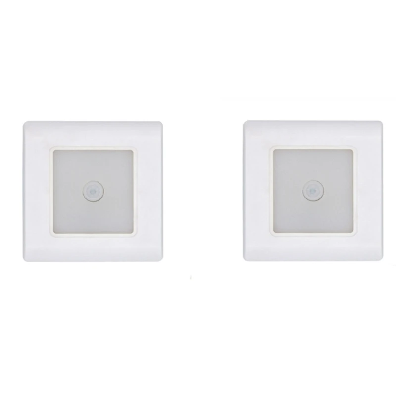 

2Pcs PIR Motion Sensor Led Stair Light Led Infrared Human Body Induction Footlight Recessed Corner Wall Lamps Corridor Aisle Nig