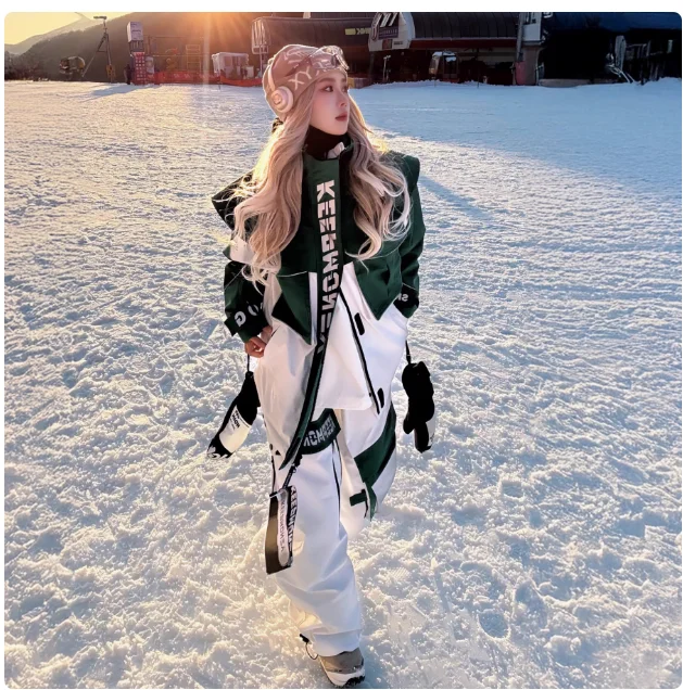 Keepmoney 3L Snowboard Jacket Pants Female Tracksuit Mountain