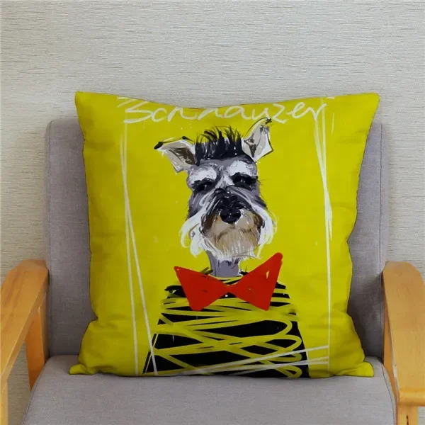 GUGLILI Dog Paw Body Pillow Cover - 20x54 Inch, Custom Pet Name, Cute Schnauzer & Bone Print