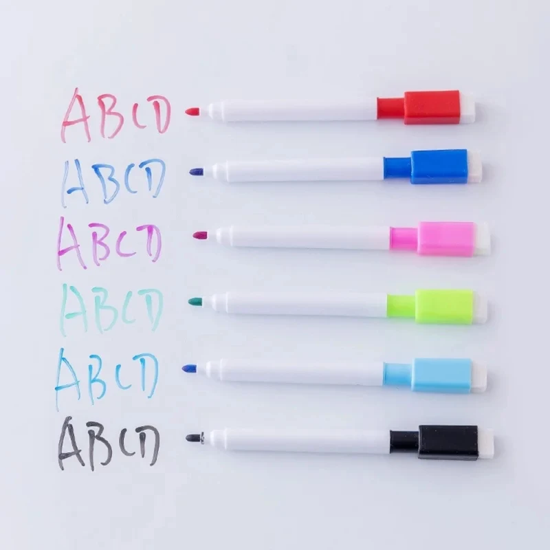 Pennarelli cancellabili a secco a 8 colori con gomma integrata, pennarelli atossici per bambini, casa e scuola - immagine 5