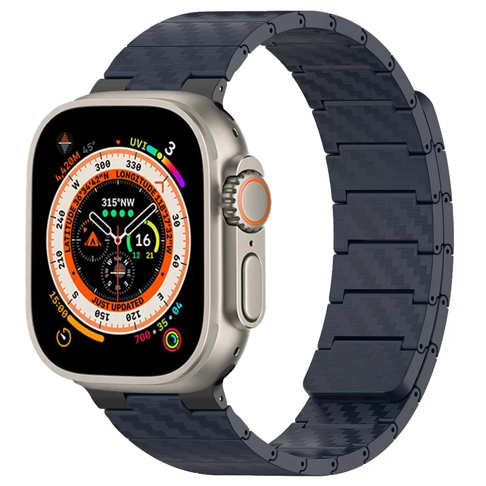 Carbon Fiber Magnetic Strap for Apple Watch Ultra2 9 8 7 6 5 4 3 SE49mm Band 45mm 44mm 42mm 40mm 41mm 38mm Lightweight Bracelet