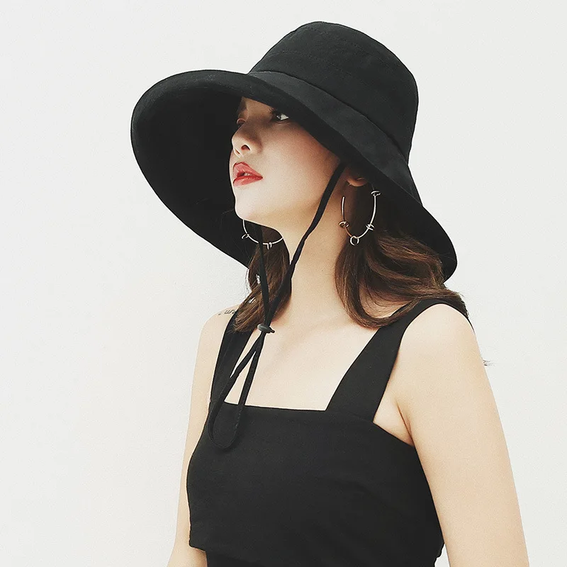 

Summer Floppy Big Brim Sun Beach Hat Fashion Ladies Cotton Bucket Hat Casual Travel Fisherman Cap Adult Bob Panama Hat