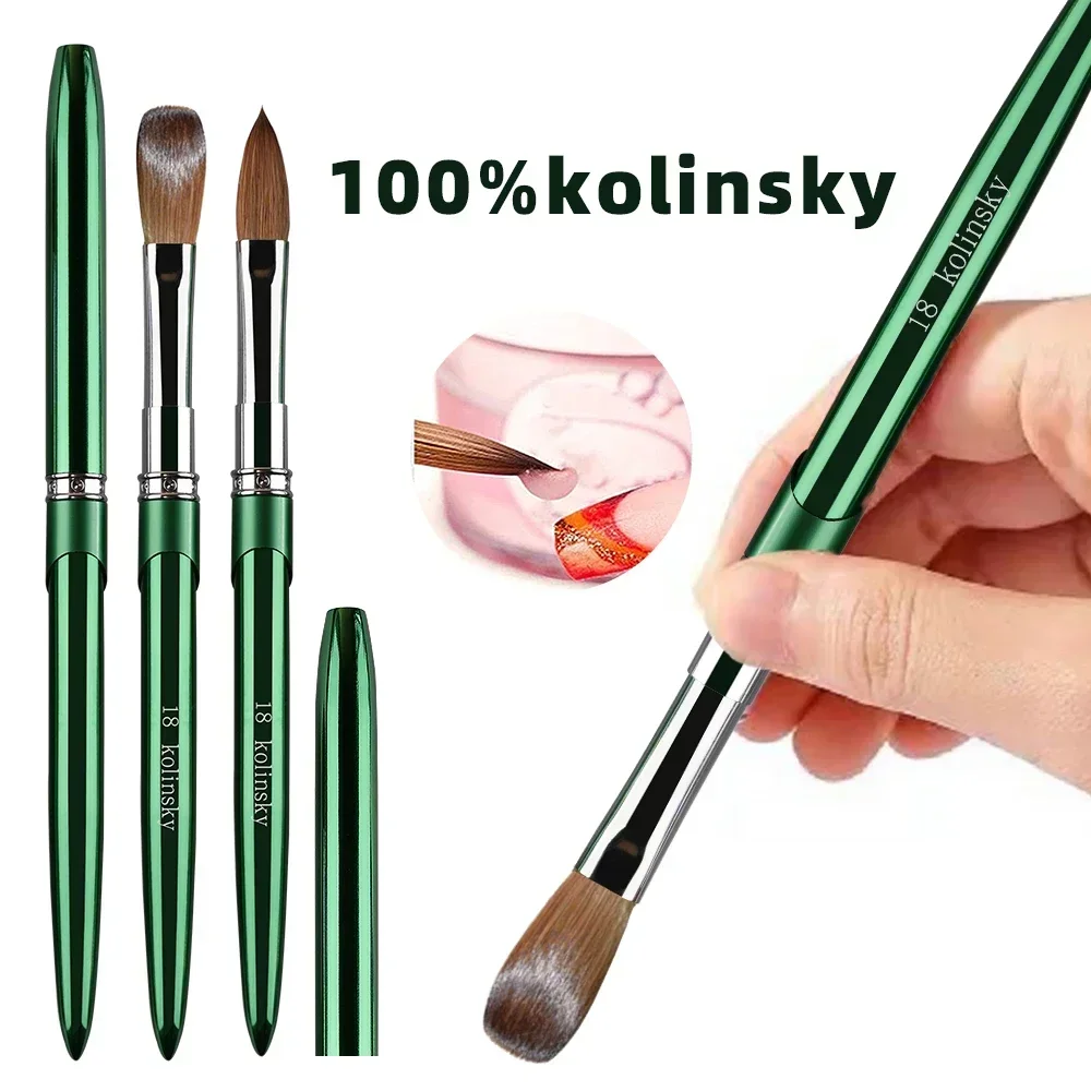 Nail brushes Kolinsky acrylic metal brush for acrylic nails sizes 2-18
