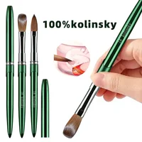 New High Quality Kolinsky Acrylic Nail Brush New Product Metal 100% Pure Kolinsky Brush for Acrylic Nails Sizes 2-18 Nail Tool 1