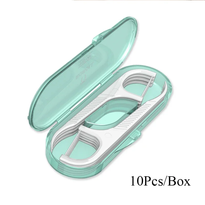 Dental Floss Stick 10Pcs/Box Floss Toothpick Set With Storage Case