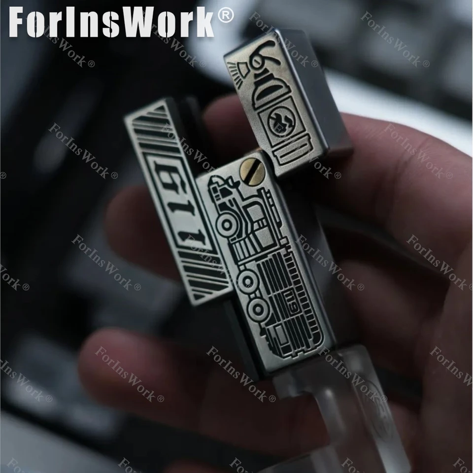 YOLO STUDIO NO FIRE プッシュスライダー ステンレス鋼彫刻 ストレス